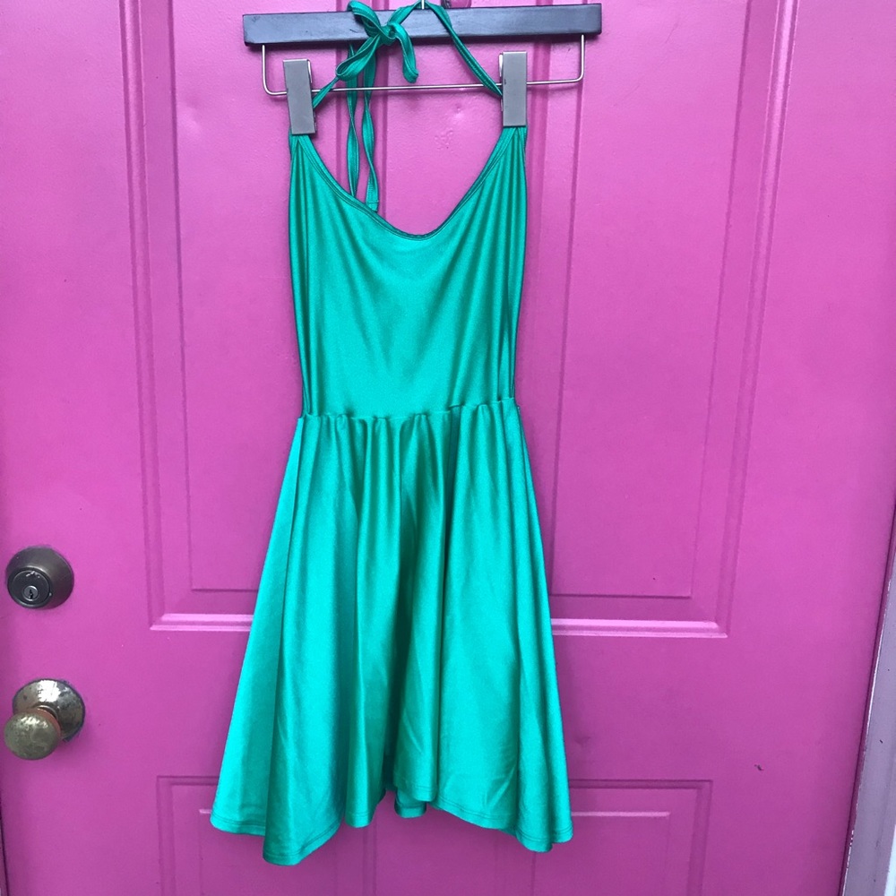 American Apparel Womens Green Shiny Dress, Small